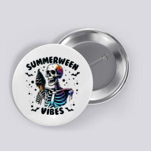 Summerween Magic Skeleton Enjoying Ice Cream Delight Button