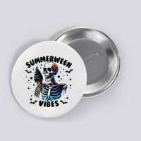 Summerween Magic Skeleton Enjoying Ice Cream Delight Button
