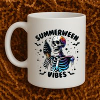 Summerween Magic Skeleton Enjoying Ice Cream Delight Mug