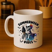 Summerween Magic Skeleton Enjoying Ice Cream Delight Mug