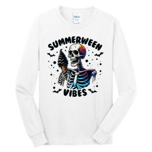 Summerween Magic Skeleton Enjoying Ice Cream Delight Tall Long Sleeve T-Shirt