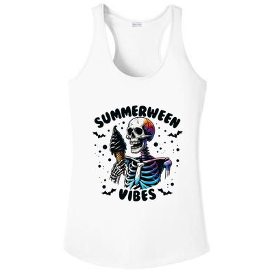 Summerween Magic Skeleton Enjoying Ice Cream Delight Ladies PosiCharge Competitor Racerback Tank