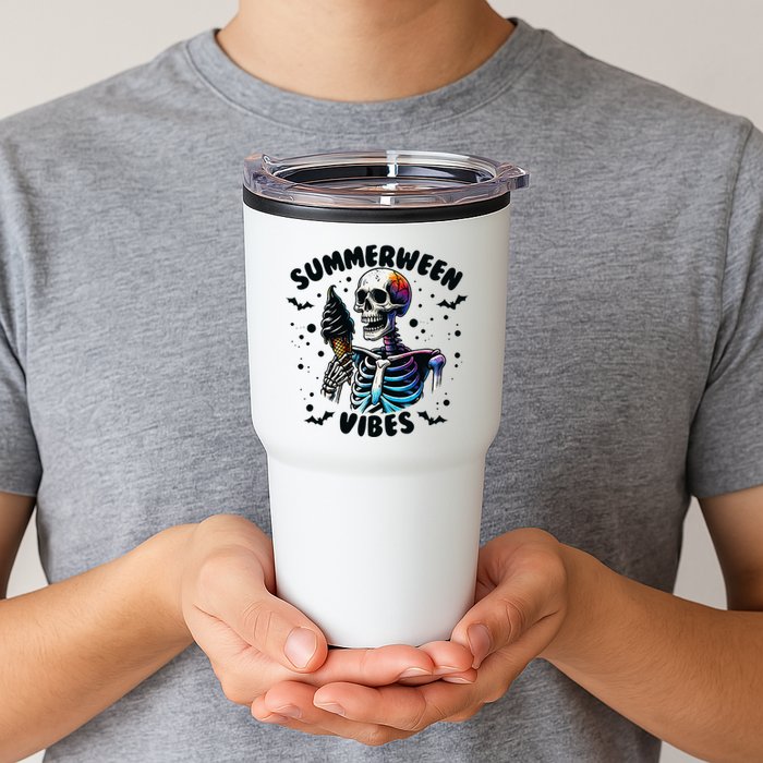 Summerween Magic Skeleton Enjoying Ice Cream Delight Tumbler
