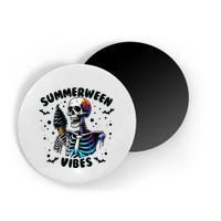 Summerween Magic Skeleton Enjoying Ice Cream Delight Magnet
