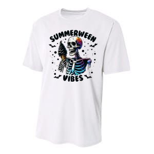 Summerween Magic Skeleton Enjoying Ice Cream Delight Performance Sprint T-Shirt