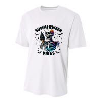 Summerween Magic Skeleton Enjoying Ice Cream Delight Youth Performance Sprint T-Shirt