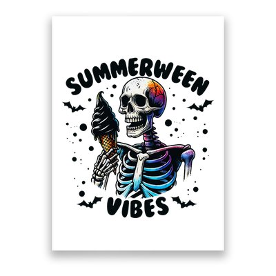 Summerween Magic Skeleton Enjoying Ice Cream Delight Poster