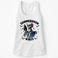 Summerween Magic Skeleton Enjoying Ice Cream Delight Womens Tank Top