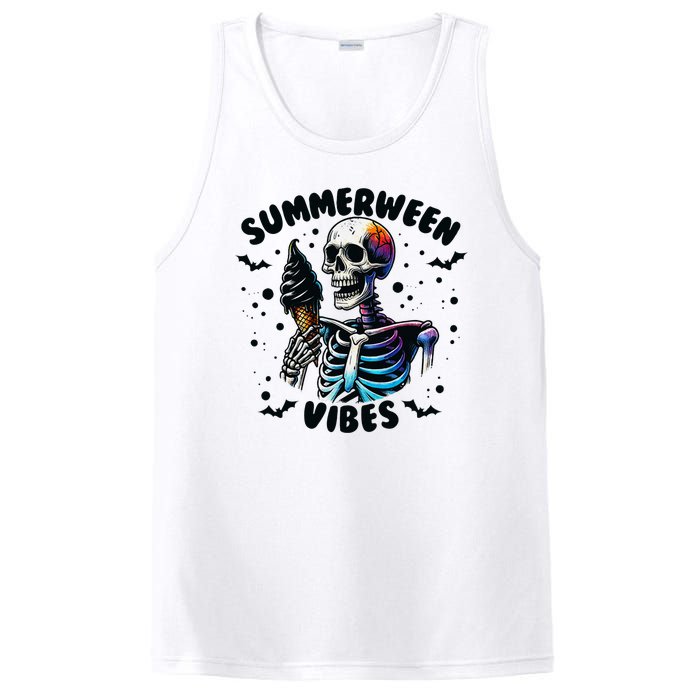 Summerween Magic Skeleton Enjoying Ice Cream Delight PosiCharge Competitor Tank