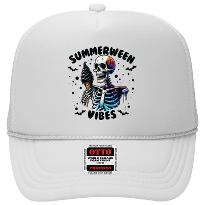 Summerween Magic Skeleton Enjoying Ice Cream Delight Trucker Hat