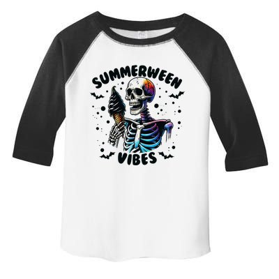 Summerween Magic Skeleton Enjoying Ice Cream Delight Toddler Fine Jersey T-Shirt