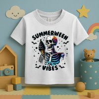Summerween Magic Skeleton Enjoying Ice Cream Delight Toddler T-Shirt