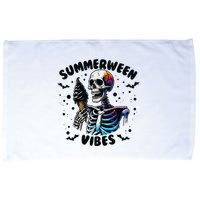 Summerween Magic Skeleton Enjoying Ice Cream Delight Microfiber Hand Towel