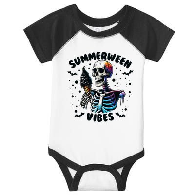 Summerween Magic Skeleton Enjoying Ice Cream Delight Infant Baby Jersey Bodysuit