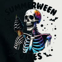 Summerween Magic Skeleton Enjoying Ice Cream Delight Infant Baby Jersey Bodysuit