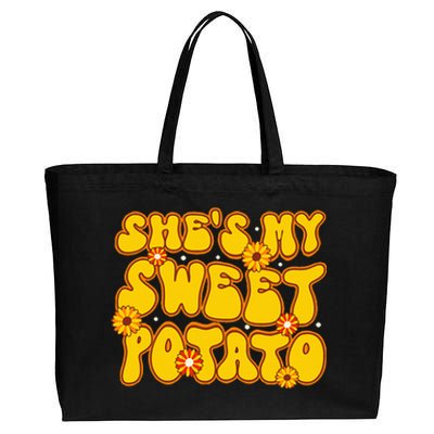 Shes My Sweet Potato I Yam Thanksgiving Matching Couples Cotton Canvas Jumbo Tote