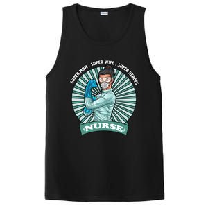 Super Mom Super Wife Super Nures Heroes For Nurse Gift PosiCharge Competitor Tank