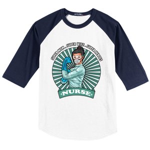 Super Mom Super Wife Super Nures Heroes For Nurse Gift Baseball Sleeve Shirt