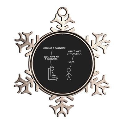 Sudo Make Sandwich Funny Linux Metallic Star Ornament