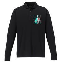 Sorta Merry Sorta Scary Funny Christmas Skeleton Tree Santa Performance Long Sleeve Polo