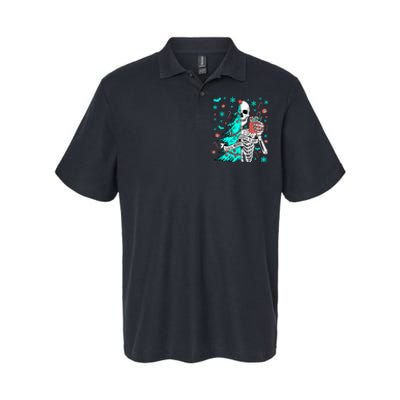 Sorta Merry Sorta Scary Funny Christmas Skeleton Tree Santa Softstyle Adult Sport Polo