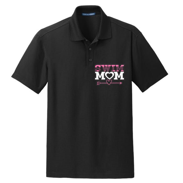 Swim Mom Swimming Mommy Grandma Funny Cute Gifts Mothers Day Dry Zone Grid Polo