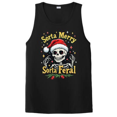 Sorta Merry Sorta Scary Funny Christmas Skeleton PosiCharge Competitor Tank