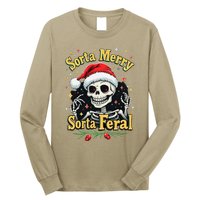 Sorta Merry Sorta Scary Funny Christmas Skeleton Long Sleeve Shirt