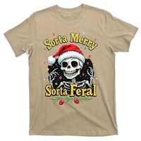 Sorta Merry Sorta Scary Funny Christmas Skeleton T-Shirt