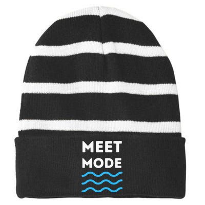 Swim Meet Swimming Meet Mode Competitive Swimming Striped Beanie with Solid Band