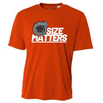 Size Matters Turbo Car Show Great Gift Cooling Performance Crew T-Shirt