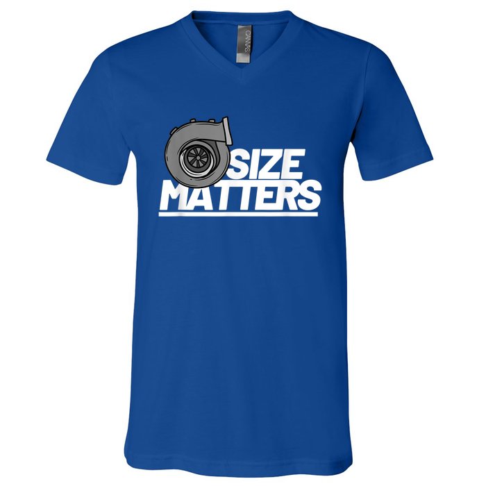 Size Matters Turbo Car Show Great Gift V-Neck T-Shirt