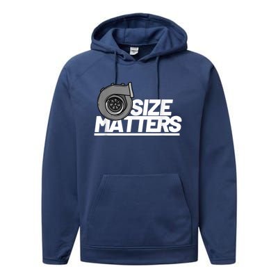 Size Matters Turbo Car Show Great Gift Performance Fleece Hoodie