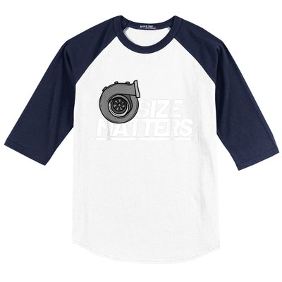 Size Matters Turbo Car Show Great Gift Baseball Sleeve Shirt