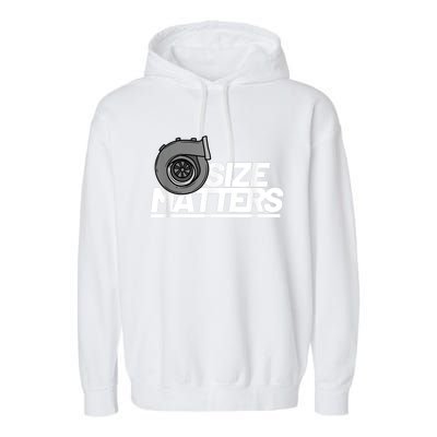 Size Matters Turbo Car Show Great Gift Garment-Dyed Fleece Hoodie