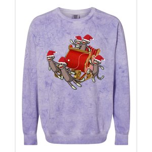 Sock Monkeys Take Over Christmas Funny Sock Monkey Colorblast Crewneck Sweatshirt