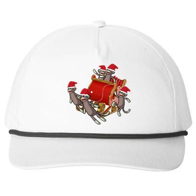 Sock Monkeys Take Over Christmas Funny Sock Monkey Snapback Five-Panel Rope Hat