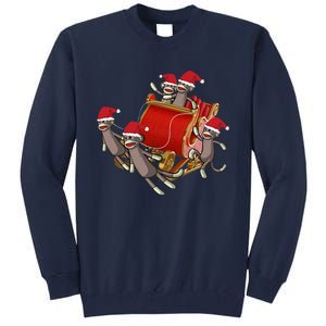 Sock Monkeys Take Over Christmas Funny Sock Monkey Tall Sweatshirt