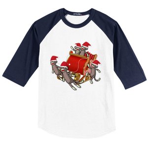 Sock Monkeys Take Over Christmas Funny Sock Monkey Baseball Sleeve Shirt