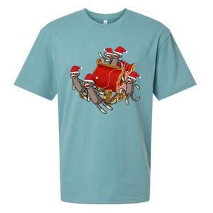 Sock Monkeys Take Over Christmas Funny Sock Monkey Sueded Cloud Jersey T-Shirt