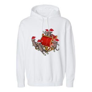 Sock Monkeys Take Over Christmas Funny Sock Monkey Garment-Dyed Fleece Hoodie