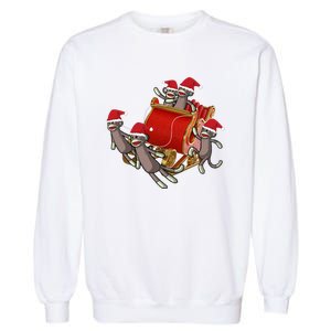 Sock Monkeys Take Over Christmas Funny Sock Monkey Garment-Dyed Sweatshirt