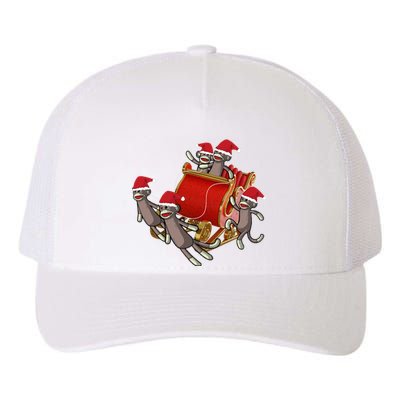 Sock Monkeys Take Over Christmas Funny Sock Monkey Yupoong Adult 5-Panel Trucker Hat