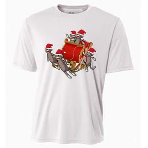 Sock Monkeys Take Over Christmas Funny Sock Monkey Cooling Performance Crew T-Shirt