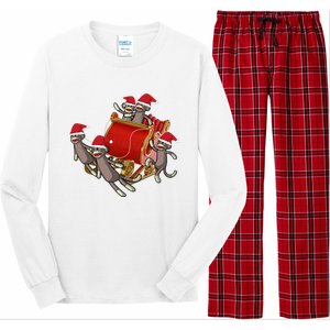 Sock Monkeys Take Over Christmas Funny Sock Monkey Long Sleeve Pajama Set