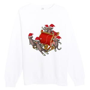 Sock Monkeys Take Over Christmas Funny Sock Monkey Premium Crewneck Sweatshirt