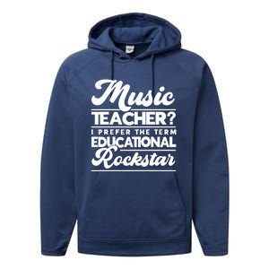 Sarcastic Music Teacher Educational Rockstar Funny Gift Performance Fleece Hoodie