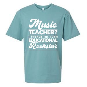 Sarcastic Music Teacher Educational Rockstar Funny Gift Sueded Cloud Jersey T-Shirt