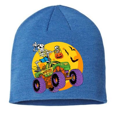 Skeleton Monster Truck Trick Treat Halloween Monster Truck Gift Sustainable Beanie