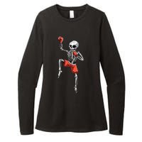 Skeleton Muay Thai Halloween Kickboxing MMA Fighter Costume Womens CVC Long Sleeve Shirt